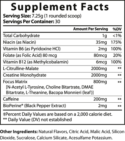 Energy & Focus Pre-Workout Formula (Lemonade)